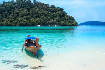 Fisherman sailed longtail, Lipe island, Satun, Thailand