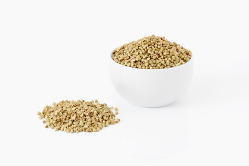 Buckwheat grains in a bowl