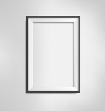 Black simple modern blank frame on grayscale background