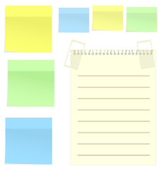 Set of different forms multicolored stickers for note isolated