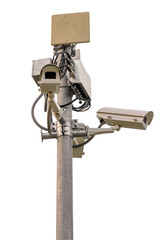 Security CCTV camera isolate on white background
