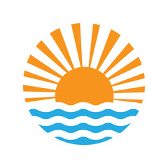 Fototapeta premium sun and the sea. Vector icon illustration