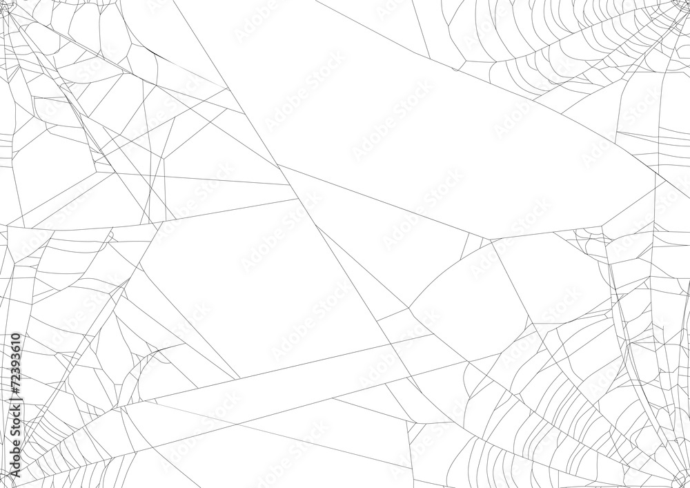 Canvas Prints spider web isolated on four white corners