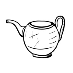 Teapot sketch, vector illustration
