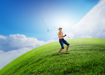 Kid fisherman