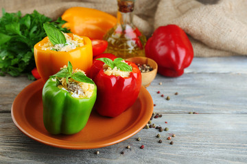 Composition with stuffed peppers