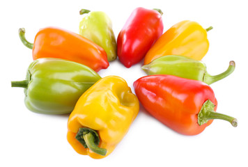 Peppers isolated on white