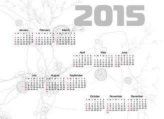 Fototapeta na wymiar Abstract 2015 Calendar