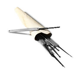 Lock picks isolated on white