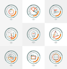 Minimal thin line design web icon set, stamps