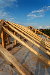 New roof structure on a house