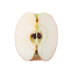 half of apple isolated on white background