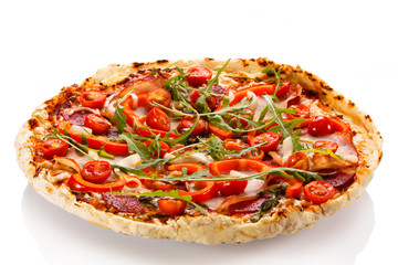 Pizza on white background