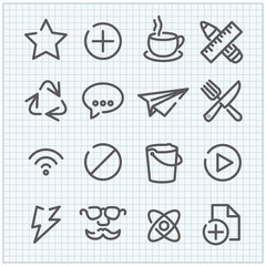 Line vector icon set