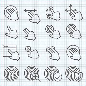 Vector line icons set