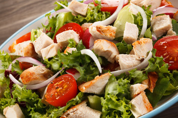 Roast chicken fillet and vegetables
