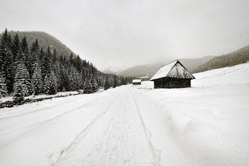 Krajobraz wiejski, góry, zima © janmiko