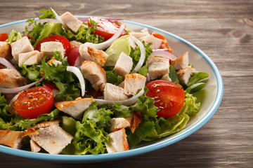 Roast chicken fillet and vegetables