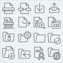 Vector thin line icons set