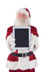 Naklejka premium Santa presents a tablet PC