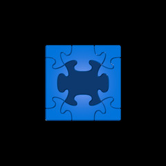Cube Puzzle 005 - Blue & Black