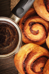 coffee and cinnamon rolls