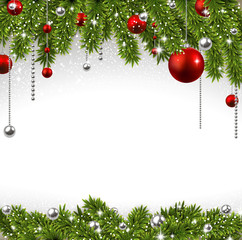 Christmas background with spruce branches.