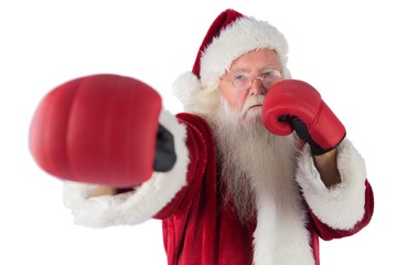 Santa Claus punches with his right