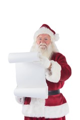 Naklejka premium Father Christmas holds a list