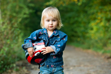 Little girl with helmet