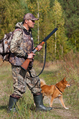 hunting with dog