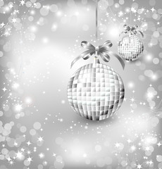 Silver of empty snowglobes. Vector Chrisymas background