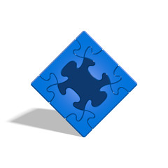 Cube Puzzle 006 - Blue & White