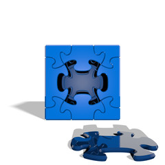 Cube Puzzle 009 - Blue & White
