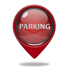 Parking pointer icon on white background