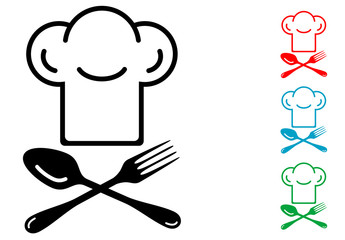 Pictograma gastronomia con varios colores