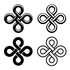 vector endless celtic black white knots
