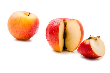 apples in drops of water