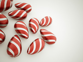 Red easter eggs concept