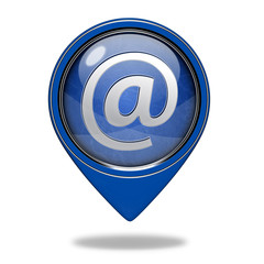 Email pointer icon on white background