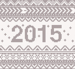 Fototapeta na wymiar New year knitted background with ornament