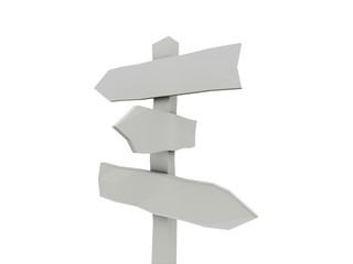 Road directory rendered on white