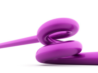 Fototapeta na wymiar Abstract purple spiral string rendered