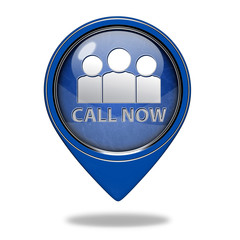 call now pointer icon on white background