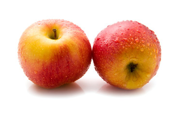 apples in drops of water