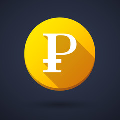 Long shadow icon with a currency sign