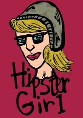 Hipster girl icon