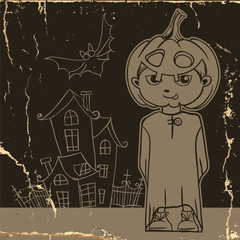 Little Ghost With Pumpkin