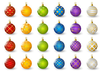 Set of color Christmas balls