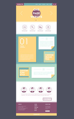 one page website template in flat design
